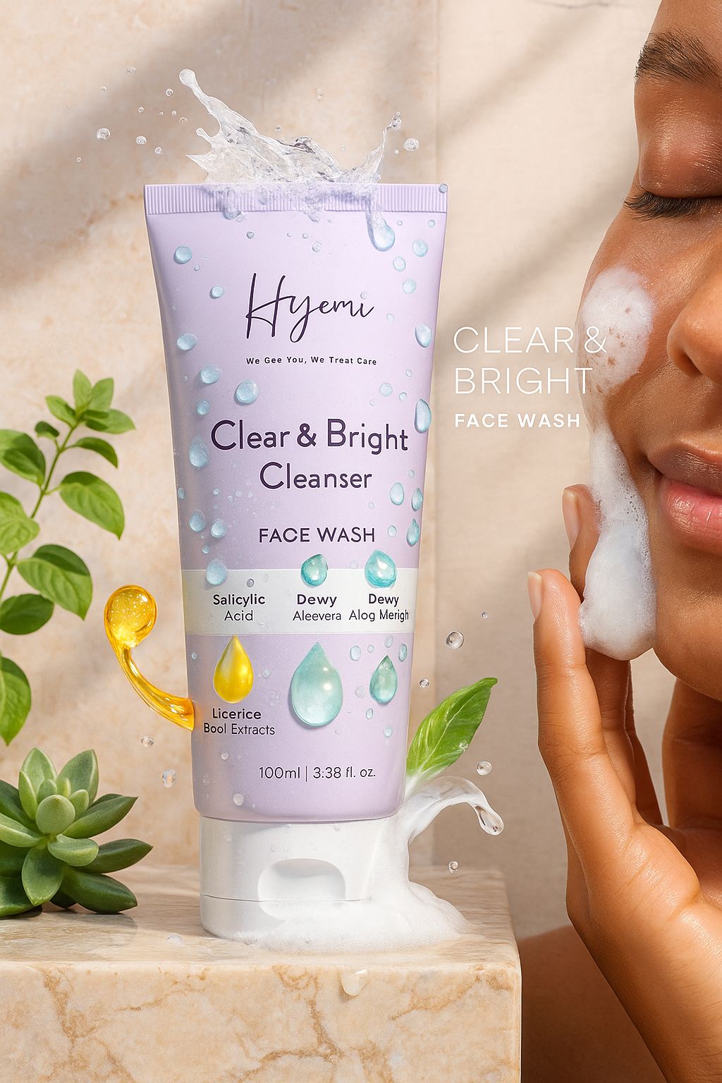 Hyemi Clear & Bright Salicylic Acid Facewash powered by Panthenol and Licorice
