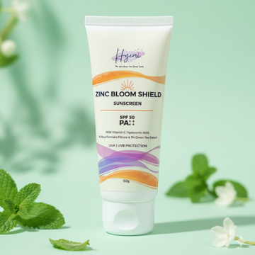 Hyemi Zinc Bloom Shield Sunscreen PA++++ with Zinc Oxide, Vitamin C, Hyaluronic Acid, Fermented Rice and Green Tea Extract